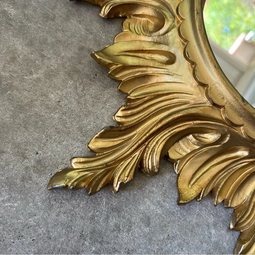 Mid Century Modern Italian Sunburst Mirror Hollywood Regency Style
